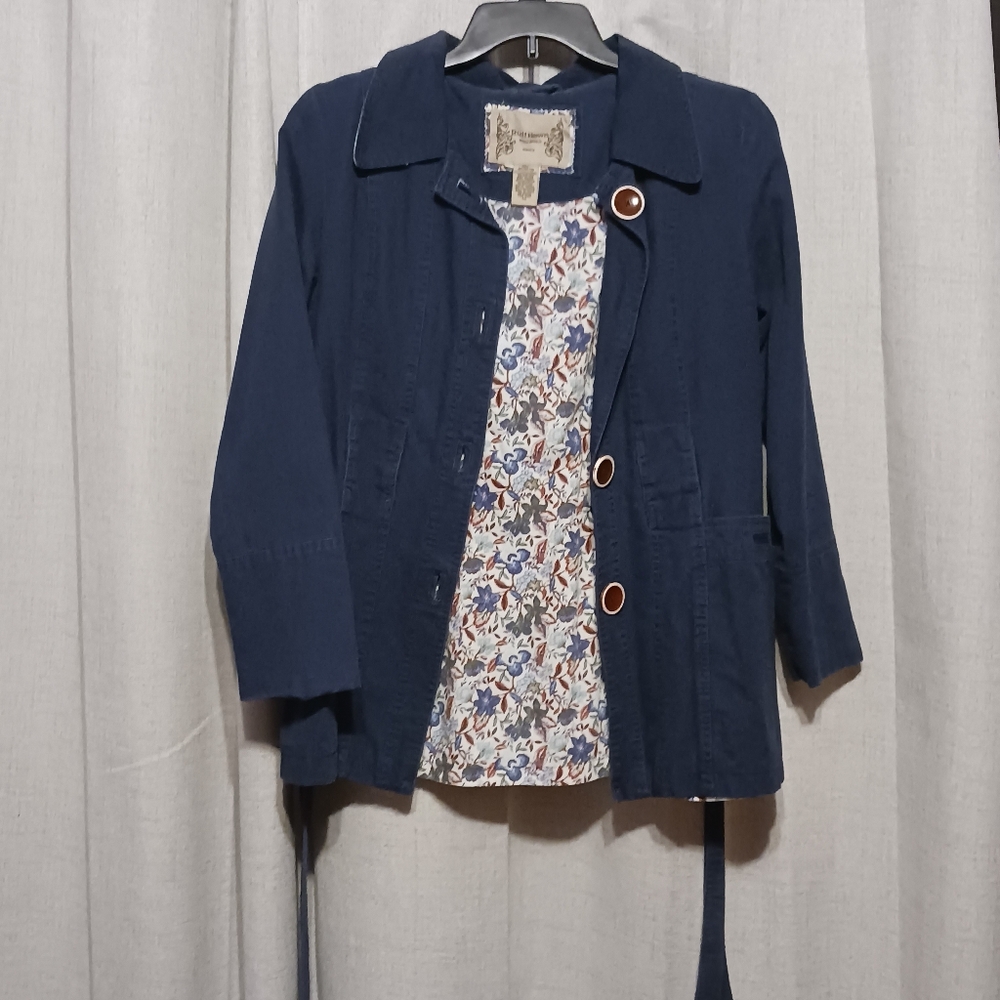 Ruff Hewn Single Breasted Short Trench Coat Size Medium